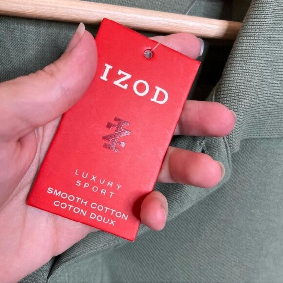 IZOD Mens Size XL Sage Green Short Sleeve Polo Shirt NEW Smooth Cotton Preppy - Picture 8 of 13